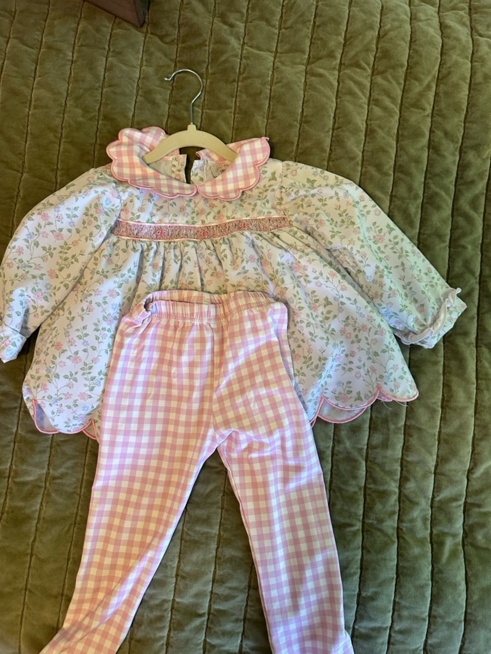 Kids Pink Floral & Gingham Matching Set - Brand